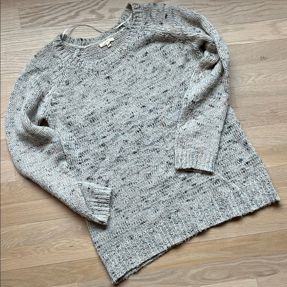 Mystree Speckled Gray Crew Neck Sweater